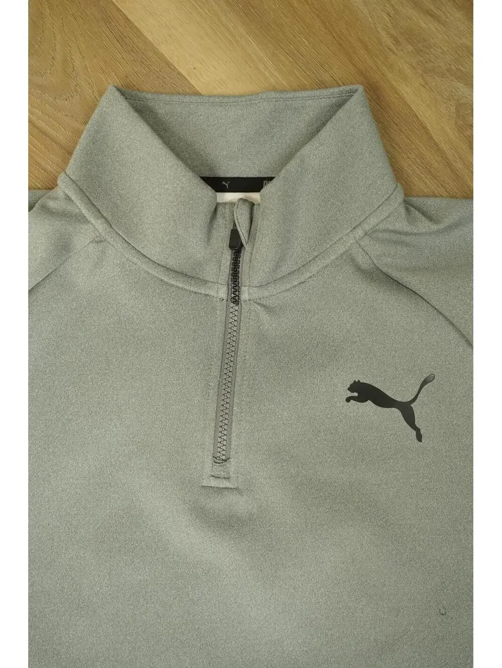 Puma Light Gray Quarter Zip Pullover Sweatshirt - Athletic, activewear, casual‎